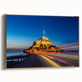 Framed canvas of a vintage-style landscape painting depicting a serene French scenery, ideal for bedroom wall art.