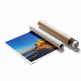 Extra large rolled print of a floral scene in muted green and pink tones, ideal for classy bathroom wall art.