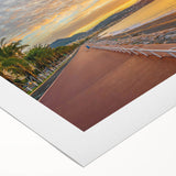 Art deco poster of Nice, France with muted pastel colors on rolled canvas, suitable for dining room wall art.