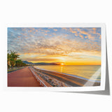 Rolled print of a serene Nice, France landscape in soft pastel shades, ideal for dining room wall art.