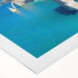 Art deco poster of Normandy, France scenery in muted earth tones on rolled canvas, suitable for dining room wall art.