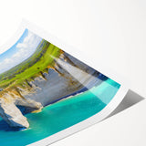 Extra large wall art featuring line art flowers, in muted green and pink tones on a rolled canvas.