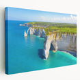 Large canvas art depicting a serene Normandy landscape in soft pastel colors, suitable for kitchen wall art.