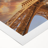 Art deco poster of Parisian scenery in pastel shades on rolled canvas, suitable for dining room wall art.