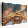 Large canvas print of Paris skyline in monochrome shades, ideal for kitchen wall art.