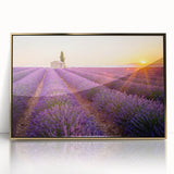 Art Deco style poster of Provence scenery in muted gold and blue tones, acrylic framed, suitable for modern art wall decor.