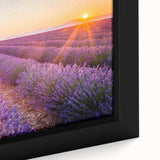 Extra large black wall art depicting a textured, colorful Provencal landscape on framed canvas, ideal for living room decor.