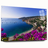 Acrylic print of a large abstract depiction of a southern French landscape in muted earth tones.