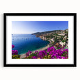 Extra large framed abstract art print depicting colorful, textured scenery of southern France, ideal for living room decor.