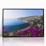 Large abstract wall art depicting a stylized French landscape in muted earth tones on a framed acrylic.