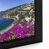 Extra large framed canvas depicting a textured, colorful French southern landscape, ideal for living room decor.