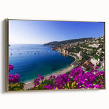 Landscape painting of Southern France on framed canvas with muted earth tones, ideal for bedroom wall art.