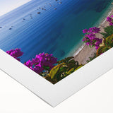 Art deco poster featuring a scenic South France landscape on rolled canvas, suitable for dining room wall art.