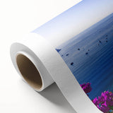 Art Deco style poster of a South France scenery in pastel hues on rolled canvas, ideal for nursery wall art.