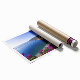 Extra large rolled print of a serene French countryside scenery in soft pastel hues, ideal for classy bathroom wall art.