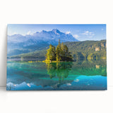 Black and white stretched canvas of Bavarian scenery, ideal for kitchen wall art.