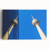 Black and white stretched canvas of Berlin skyline, ideal for kitchen wall art or bedroom ambiance.