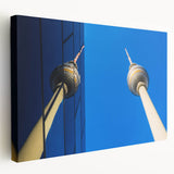 Large art print of Berlin scenery on stretched canvas, showcasing muted earth tones, ideal for kitchen wall decor.