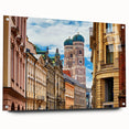 Acrylic print of Munich scenery with vibrant green and blue tones, suited for dining room decor.