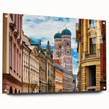 Acrylic print of Munich scenery with vibrant green and blue tones, suited for dining room decor.