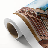 Art deco poster of Munich skyline in pastel shades on rolled canvas, ideal for nursery wall art.