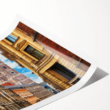 Extra large wall art featuring line art flowers in black on a white background, rolled print.