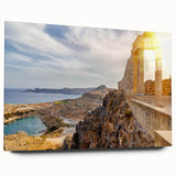 Large acrylic print of Athens with muted earth tones, ideal for bedroom or dining room art.