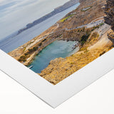 Art deco poster of Athens skyline in muted earth tones on rolled canvas, suitable for dining room decor.