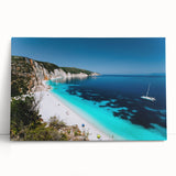 Black and white photograph of Rhodes, Greece on a large stretched canvas, ideal for kitchen wall art.