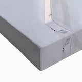 Black and white landscape art painting of Santorini on stretched canvas, ideal for bedroom wall art.