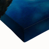 Black and white landscape art painting of Greenland on stretched canvas, ideal for bedroom wall decor.