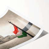 Extra large wall art featuring line art flowers in a minimalistic style on a rolled print, ideal for large living room decor.