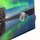 Acrylic glass print of a large abstract Icelandic landscape in muted earth tones, ideal for dining room art.