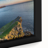 Extra large framed canvas featuring a textured depiction of a colorful Irish landscape, ideal for living room decor.