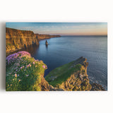 Black and white stretched canvas of a scenic Ireland landscape, ideal for kitchen wall art.