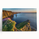 Black and white photo of an Irish landscape on large stretched canvas, ideal for kitchen wall art.