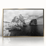 Framed acrylic print of Capri scenery in pastel shades, ideal for modern art wall decor.