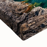 Large art of Cinque Terre in black and white on stretched canvas, ideal for bedroom wall decor.