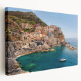 Landscape canvas art of Cinque Terre, Italy, featuring vivid coastal colors, ideal for kitchen wall art.