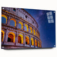 Acrylic print of the Colosseum in Rome with muted earth tones, ideal for dining room decor.