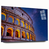 Acrylic print of the Colosseum in muted earth tones, ideal for bedroom or dining room art.