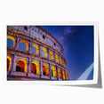 Rolled print of the Colosseum in muted earth tones, ideal for art wall dining room.