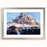 Extra large abstract print of the Dolomites in Italy, featuring textured grayscale tones on a framed canvas.