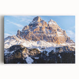Black and white stretched canvas of the Dolomites in Italy, ideal for kitchen wall art or bedroom ambiance.
