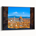 Black and white framed canvas of Florence landscape, ideal for bedroom wall art.