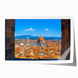 Rolled print of Florence scenery with soft pastel shades, ideal for art wall dining room or classy bathroom wall art.