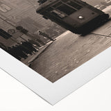 Art deco poster of Milan scenery in muted earth tones on rolled canvas, suitable for dining room decor.