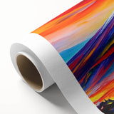 Art Deco poster of Mount Etna with vibrant orange and red tones on rolled canvas, ideal for nursery wall art.