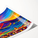 Extra large wall art featuring line art flowers on Mount Etna, Italy scenery in muted earth tones.