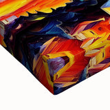 Large art of Mount Etna in black and white tones on stretched canvas, suitable for bedroom wall decor.